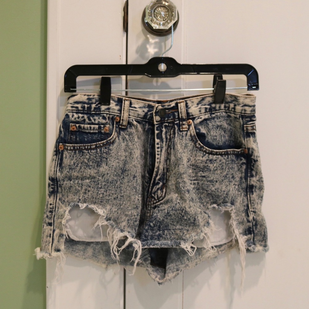 Acid Wash Denim Shorts